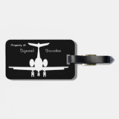 Funky Personalized Airplane Bagagelabel (Achterkant horizontaal)