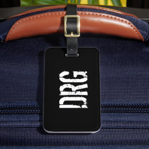 Funky Personalized Bagagelabel in zwart-wit