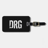 Funky Personalized Bagagelabel in zwart-wit (Voorkant horizontaal)