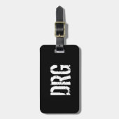 Funky Personalized Bagagelabel in zwart-wit (Voorkant verticaal)