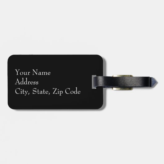 Funky Personalized Bagagelabel in zwart-wit (Achterkant horizontaal)