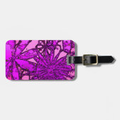 Funky Personalized Purple Flowers Bagagelabel (Voorkant horizontaal)