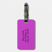 Funky Personalized Purple Flowers Bagagelabel (Achterkant verticaal)