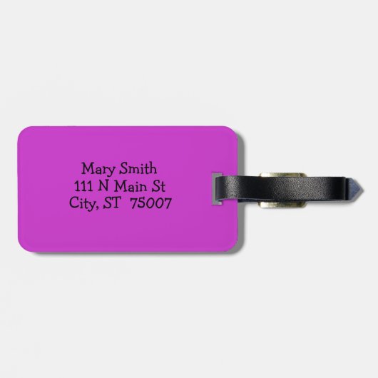 Funky Personalized Purple Flowers Bagagelabel (Achterkant horizontaal)