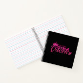 Funky Persoonlijke Hot Pink Faux Glitter Gym Queen Notitieboek (Binnen)