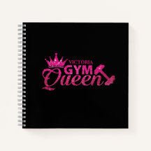Funky Persoonlijke Hot Pink Faux Glitter Gym Queen
