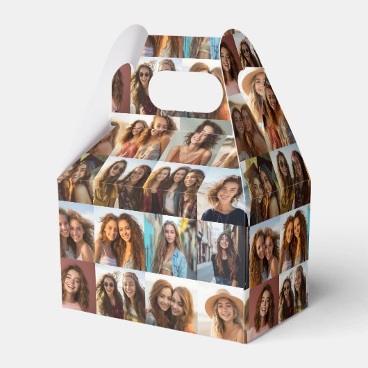 Funky Photo Collage - Voeg maximaal 16 foto's toe Bedankdoosjes (Achterkant)