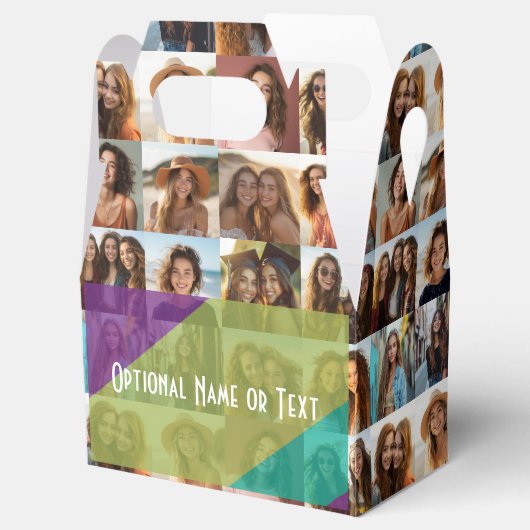Funky Photo Collage - Voeg maximaal 16 foto's toe Bedankdoosjes (Geopend)