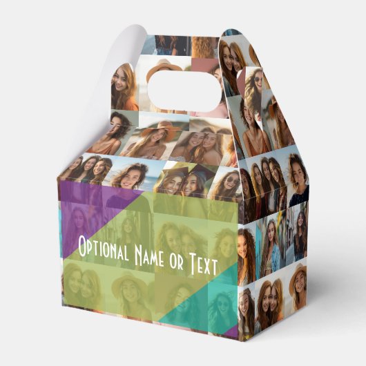 Funky Photo Collage - Voeg maximaal 16 foto's toe Bedankdoosjes (Voorkant Zijde)