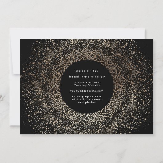 Funky Photo Lijst | Gold Foil Elegant Modern Save The Date (Achterkant)