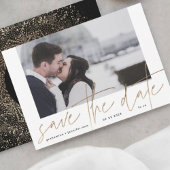 Funky Photo Lijst | Gold Foil Elegant Modern Save The Date