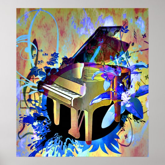 Funky Piano Poster (Voorkant)