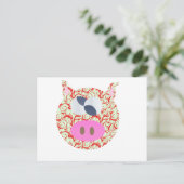 Funky Pig Briefkaart (Staand voorkant)