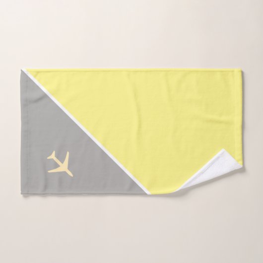 Funky Pilot Aviation Planes Yellow Grey Bad Handdoek (Handdoek)