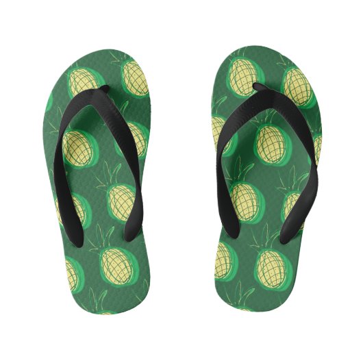 Funky pineappel kinder teenslippers (Voetbed)