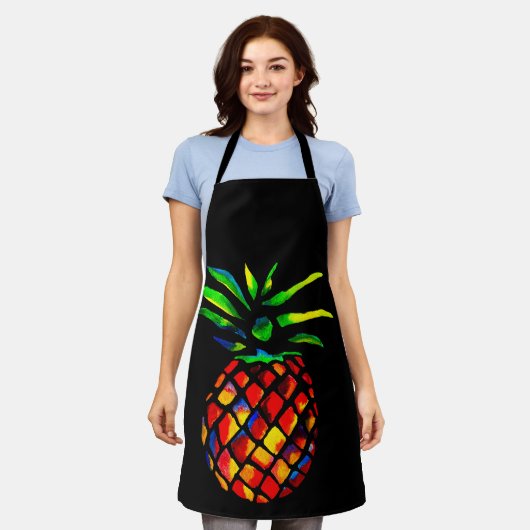 Funky pineappel schort (Gedragen)