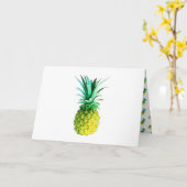 Funky Pineapple Jouw tekst Blank Wenskaart Kaart (Gele Bloem)