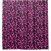 Funky Pink and Black Leopard Print Douchegordijn (Voorkant)