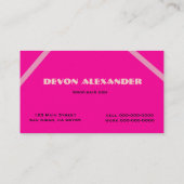 Funky Pink and Black Polka Dots Visitekaartje (Achterkant)