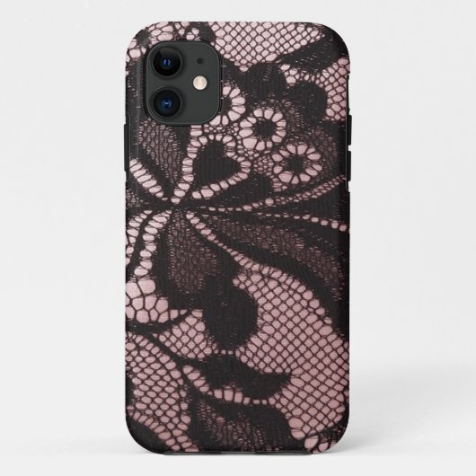 Funky Pink & Black Lace IPhone 5 Hoesje (Achterkant)