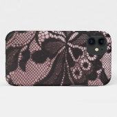 Funky Pink & Black Lace IPhone 5 Hoesje (Achterkant (horizontaal))