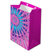 Funky Pink Blue Groovy Medium Cadeauzakje (Voorkant Gekanteld)