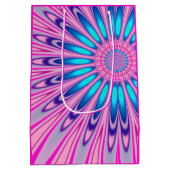 Funky Pink Blue Groovy Medium Cadeauzakje (Achterkant)