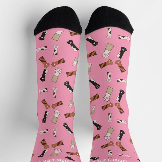 Funky Pink Cat Paw Socks Sokken (Top)