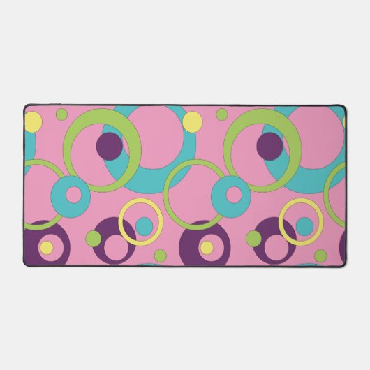 Funky Pink Circles Bureaumat (Voorkant)