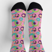 Funky Pink Circles Houndstooth Sokken (Top)