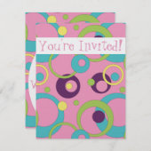 Funky Pink Circles Kaart (Voorkant / Achterkant)