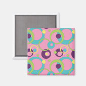 Funky Pink Circles Magnet (Voorkant / Achterkant)
