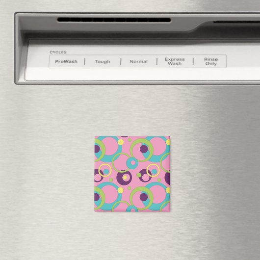 Funky Pink Circles Magnet (Insitu (Vaatwasser))