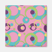 Funky Pink Circles Magnet (Voorkant)