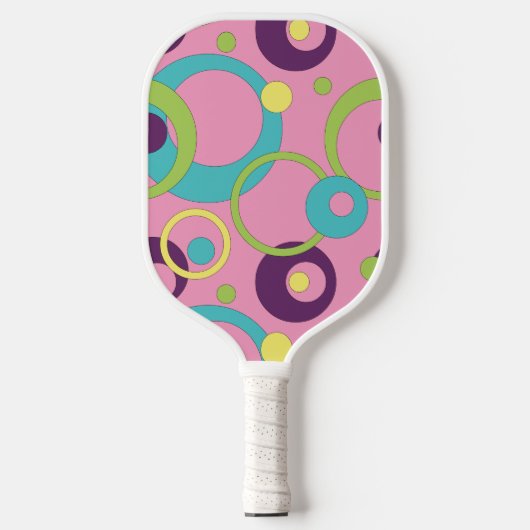 Funky Pink Circles Pickleball Paddle (Voorkant)