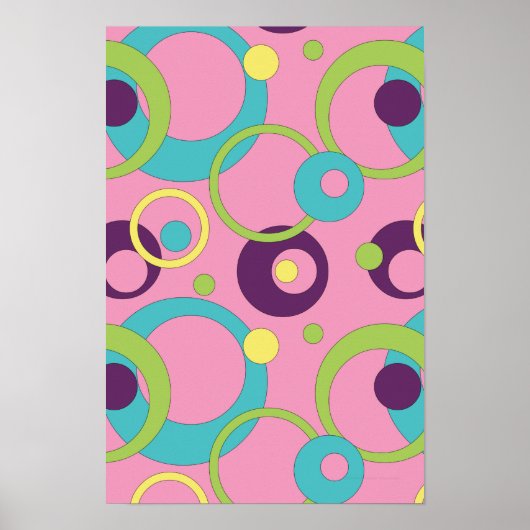 Funky Pink Circles Poster (Voorkant)