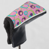 Funky Pink Circles Putter Hoesje Golfheadcover (3/4 voorkant)