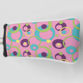 Funky Pink Circles Putter Hoesje Golfheadcover (Voorkant)