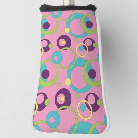 Funky Pink Circles Putter Hoesje Golfheadcover (Draai 90)