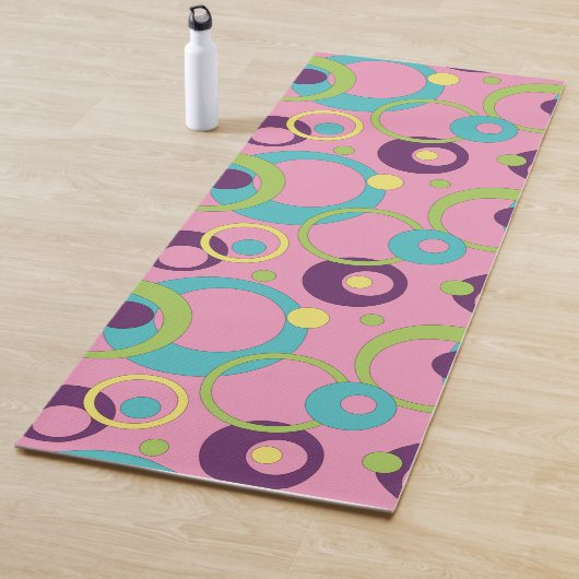Funky Pink Circles Yoga Mat (In situ)