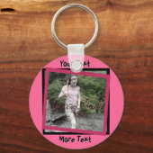 Funky Pink en Black Lijst Sleutelhanger (Voorkant)