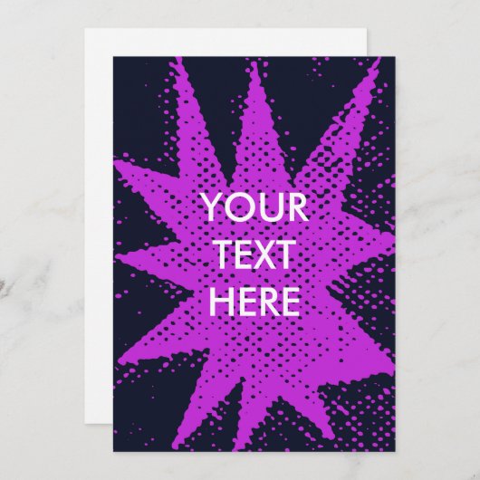 Funky Pink en Paarse Halftone Burst Blank Kaart (Voorkant / Achterkant)