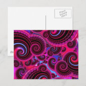 Funky Pink en Turquoise Swirl Pattern Briefkaart (Voorkant / Achterkant)