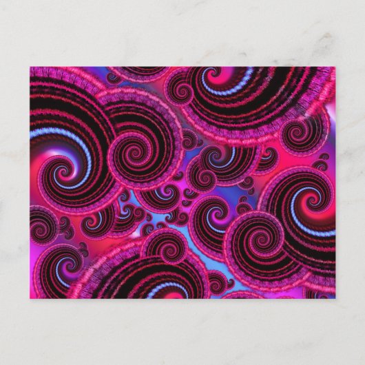 Funky Pink en Turquoise Swirl Pattern Briefkaart (Voorkant)