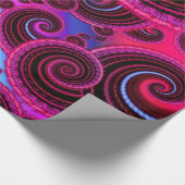 Funky Pink en Turquoise Swirl Pattern Cadeaupapier (Hoek)