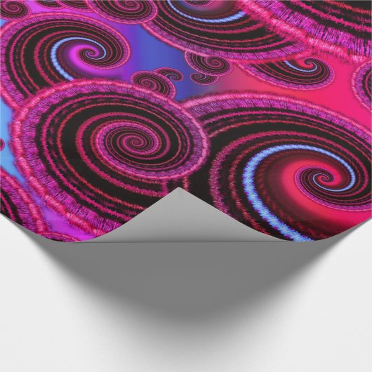 Funky Pink en Turquoise Swirl Pattern Cadeaupapier (Hoek)