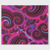Funky Pink en Turquoise Swirl Pattern Cadeaupapier (Vlak)