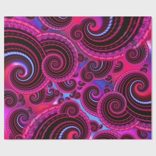 Funky Pink en Turquoise Swirl Pattern Cadeaupapier (Vlak)