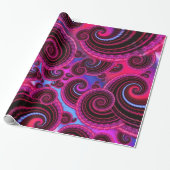 Funky Pink en Turquoise Swirl Pattern Cadeaupapier (Uitgerold)