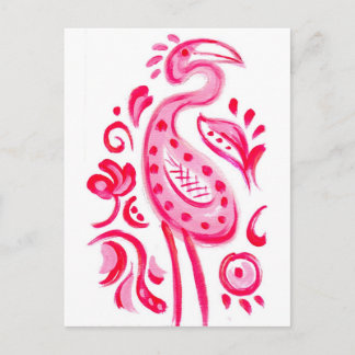 Funky Pink Flamigo Paisley Pattern Briefkaart